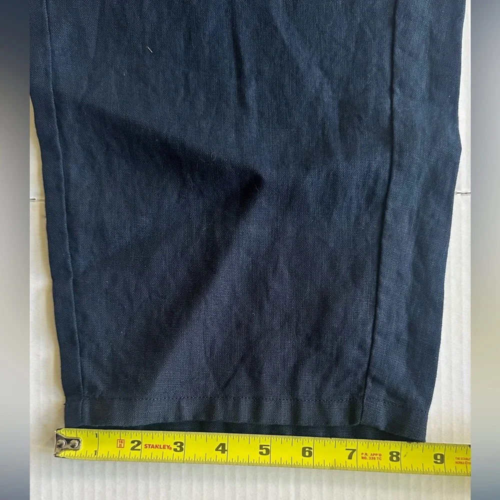 J. Jill Linen Pants Women's L Tall Blue‎ Pull On Crop NEW - Picture 6 of 9